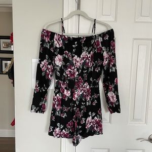 (2/$15) PacSun LA Hearts Floral Romper